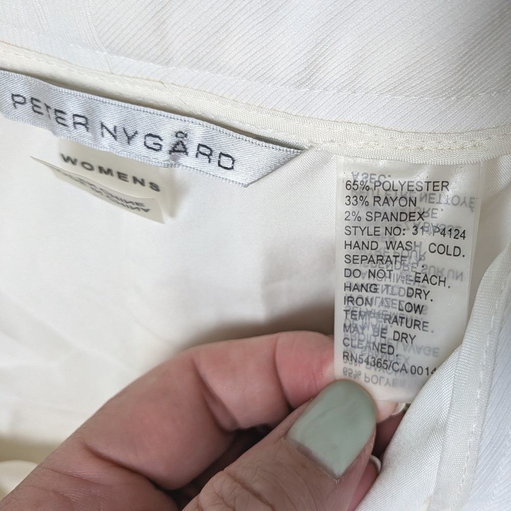 Peter Nygard Cream Trousers sz‎ 22 Wide Leg   Lined Office Work Capsule Wardrobe - Picture 4 of 9